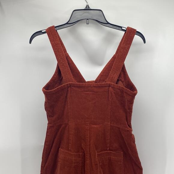 Universal Thread burnt orange corduroy cropped adjustable jumpsuit size 2 - Picture 5 of 9